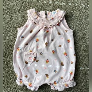 🍄 Polo RL baby girl’s romper with bears, pink, 6mo